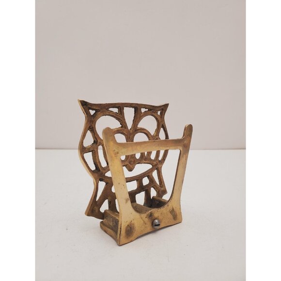 vintage brass owl napkin holder or letter/mail holder - Picture 5 of 10